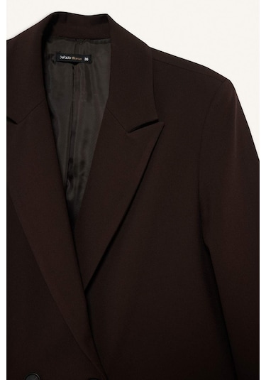 Defacto - Oversize Blazer Ceket E7732AX25AU Kahve