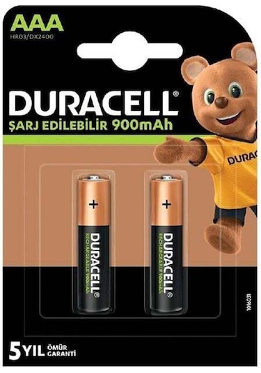 Duracell Hr03/dx2400 Şarjlı 900 Mah 2'li Aaa İnce Kalem Pil