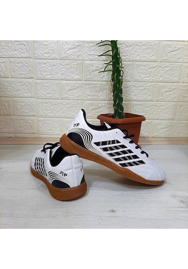 M.p 1351 Beyaz - Siyah Kaymaz Taban Futsal Futbol Ayakkabı 001