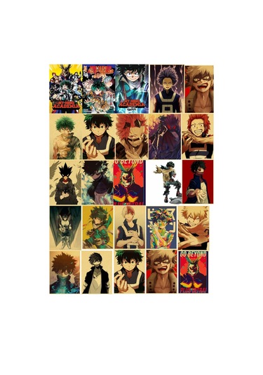 Boku No Hero Academia Anime Duvar Retro Poster 34 Adet 10cm 15cm