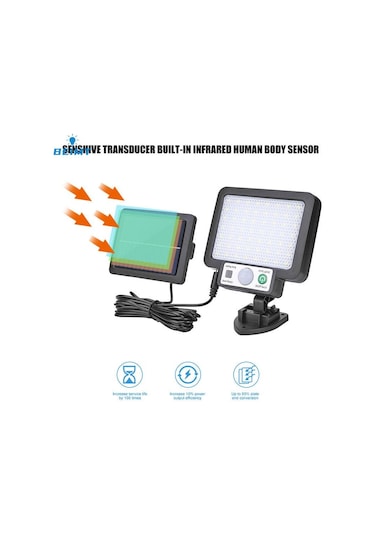 56led/72/108/117cob Güneş Enerjili Bölünmüş Duvar Lambası 3 Modlu Açık Hava Su Ge Sensörü Bahçe Acil Bahçe Aydınlatmaları 56851493