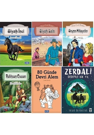 Zerdali Dedemle Bir Yıl,80 Günde Devri Alem,siyah Lale Ortaokul 6 Kitap Seti