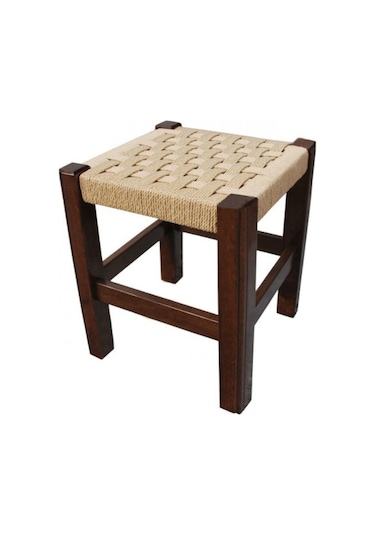 Ahşap Hasır Örgü Tabure 40 Cm. (372811286)