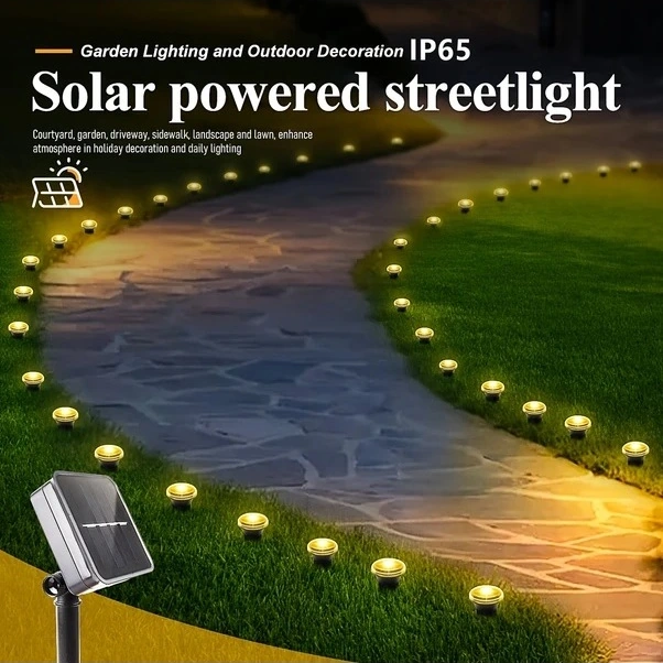 Trendooze 30 Adet Solar Bahçe Lambası 8 Mod Ip65 Sıcak Beyaz Led Aydınlatma Sıcak Beyaz