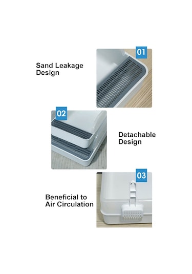 Maiyame Beyaz Tam/kısmi Kapalı Büyük Boy Kedi Kumu Kutusu - Kokusuz Kedi Tuvaleti Kedi Malzemeleri - S Yavru Kedi Boyutu