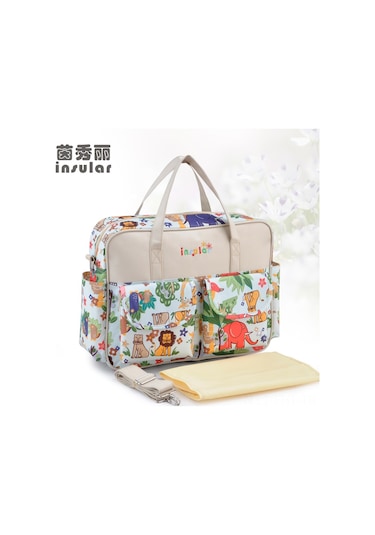 Hangfox Tahliye Çantası Anne Bebek Çantası Su Geçirmez Baskılı Çapraz Çanta Çok Fonksiyonlu Taşınabilir Anne Çantası Çok Renkli