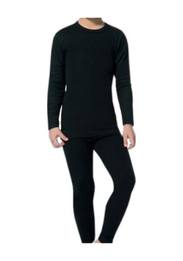 Erkek Çocuk Termal Içlik Atlet Termal Içlik Tayt Takımı SiYAH