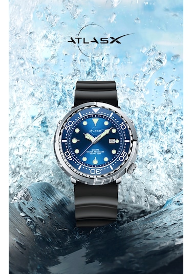 AtlasX Diver Quartz 100M Su Geçirmez Tasarım Erkek Kol Saati