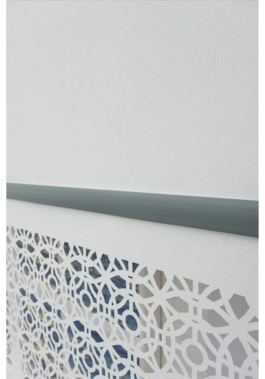 Lazer Stor Perde - Renkli Çıta Detaylı Gri