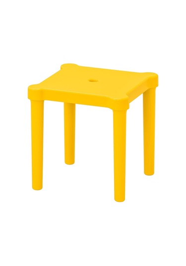 Çocuk Taburesi, Sarı Renk Meridyendukkan 28x27 Cm Polipropilen Plastik Kare Tabure Kahverengi