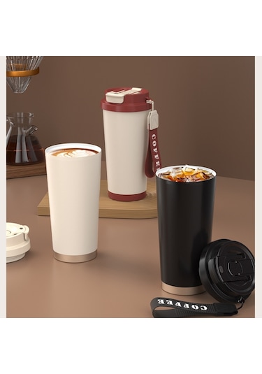 Sones 530ml 316 Paslanmaz Çelik Termos Bardak Kahve Kupası Çift İçme Suyu Bardağı