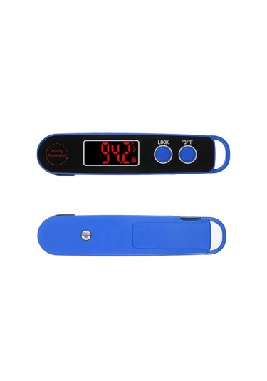 Moly Yunboo Mutfak Yemek Sıcaklık Ölçerı Led Ekranlı Hızlı 304 Çelik Katlanabilir Prob -50 300 Siyah/mavi/kırmızı