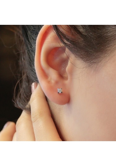 Lova 0.22 Karat Pırlanta Tektaş Küpe - 3030002