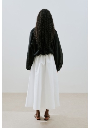 Balon Form Kısa Bluz Siyah Siyah