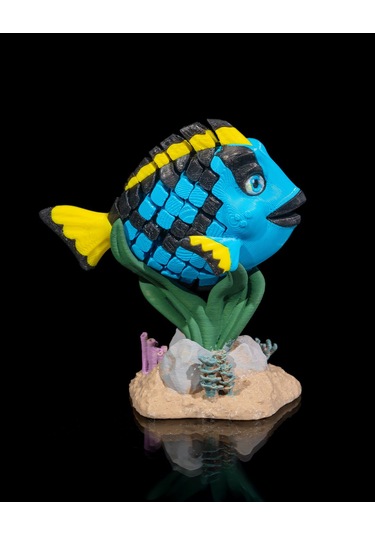 Hareketli Mavi Cerrahbalığı Ve Standı 10x6,5 Cm