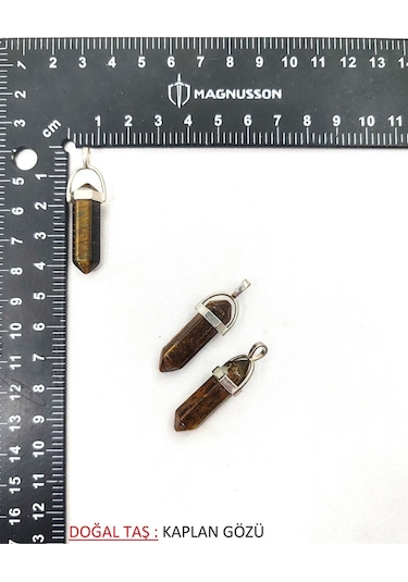 Malakit Piramit Doğal Taş Kolye Ucu Koyu Kahverengi