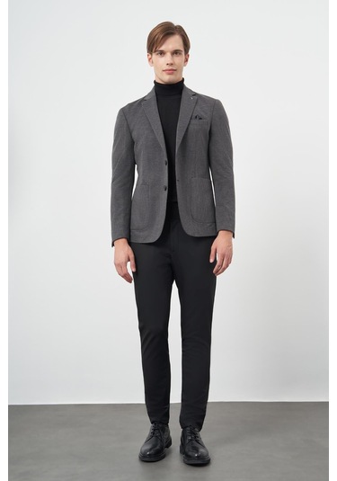Siyah Kazayağı Desen Örme Mono Yaka Astarsız Çift Yırtmaç 2 Düğme 6 Drop Slim Fit Casual Ceket 1002245150 Siyah Siyah Kazayağı Desen Örme Mono Yaka Astarsız Çift Yırtmaç 2 Düğme 6 Drop Slim Fit Casual Ceket 1002245150 Siyah