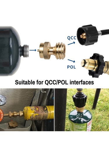 Vkemall Qcc1 Gaz Sobası İçin Bakır Propane Tankı Enflasyon Adaptörü Pz-102 54x34mm Altın
