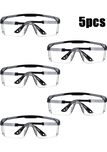 Jokmae 3 Adet Sıçrama Önleyici İş Emniyet Gözlüğü - Laboratuvar Göz Koruyucu Siyah 5 Adet