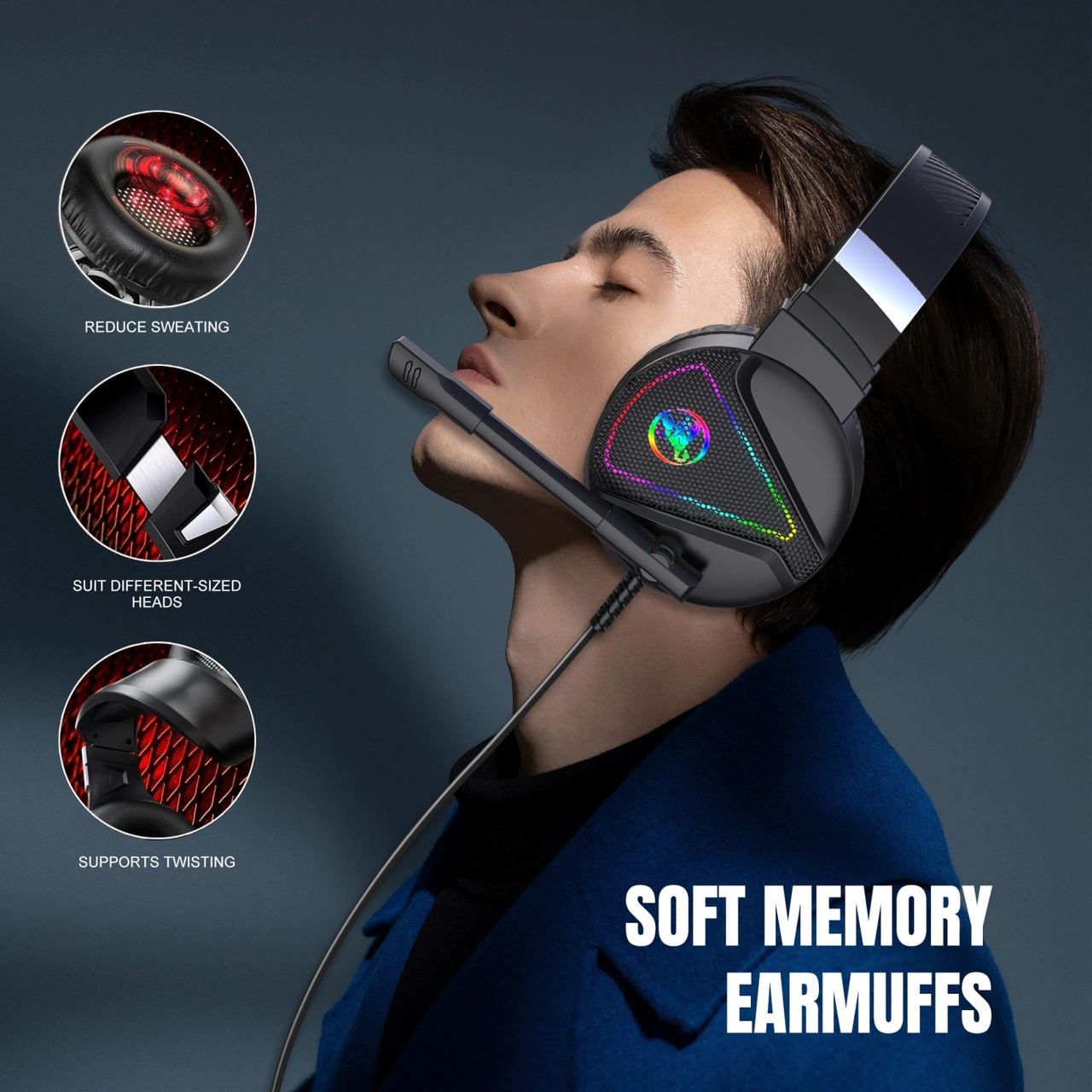 Sones Hxsj F16 3,5 Mm + Usb Portlu Rgb Işıklı Stereo Oyun Kulaklığı Mikrofonlu