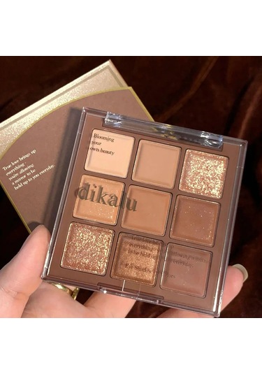 Mod Göz Farı Paleti 9'lu Mat Göz Farı Paleti Parıltılı Göz Farı Makyaj Nude 006 C01