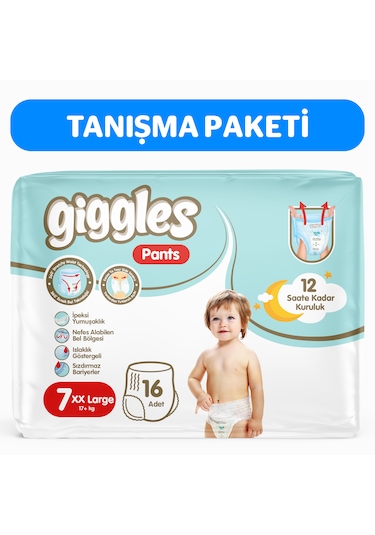 Giggles Pants Külotlu Bebek Bezi 7 Numara Xxlarge 16 Adet