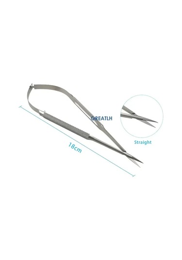 Kavisli/düz Kafa Mikro Castroviejo Kornea Makas El Aleti Paslanmaz Çelik Enstrüman Oftalmik Black