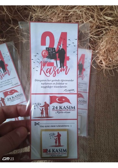 Farklı Market Öğretmenler Günü 24 Kasım Hediyesi Atatürk Temalı Kitap Ayraçlı Çikolata 20 Adet