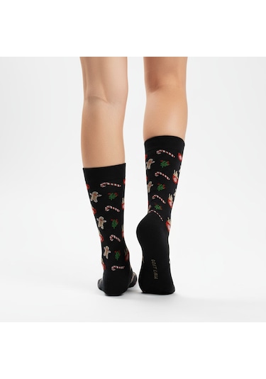Gost Liria Cookie Socks Desenli Unisex Soket Çorap Siyah
