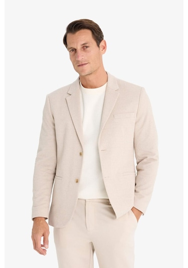 DeFacto Slim Fit Dar Kesim Astarlı Düğmeli Blazer Ceket N0503AZ25SPBG224