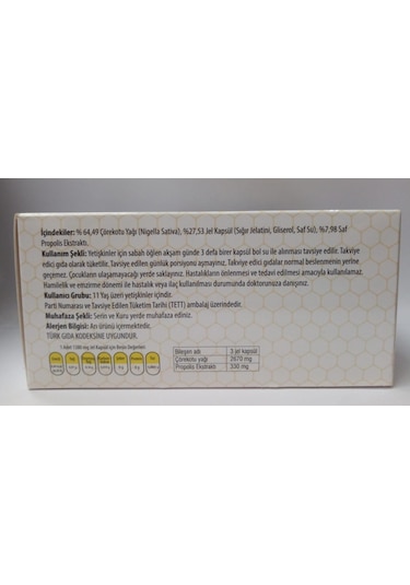 Ersağ Pro 360 Gıda Takviyesi. Propolis Ve Çörekotu Yağı Içeren Gı