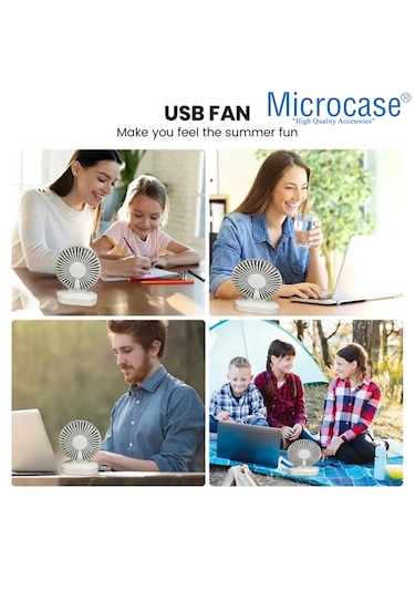 Microcase Fn36 Masaüstü Şarj Edilebilir Taşınabilir Mini Fan - Al5298