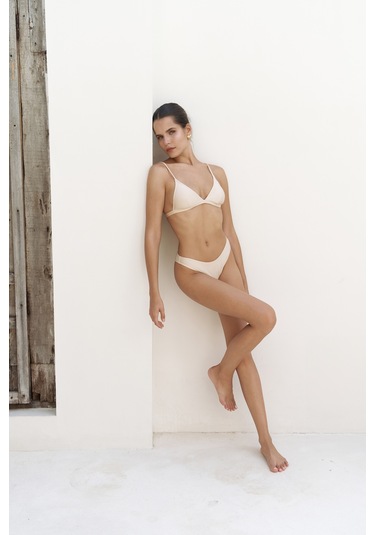 Mai Collection Mai Studios Co. Bintang Ayarlanabilir Üçgen Bej Bikini Üstü Bej