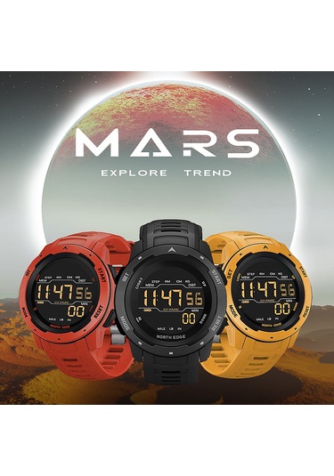 Tenfowee Mars Kırmızı Spor Saati - 50m Su Geçirmez, Adım/distance/kalori Sayaç, Kronometre, Fstn Ekran, Hafif Ve Şok Direnci, Üniversite Öğrencileri İçin Dış Mekan Sporları