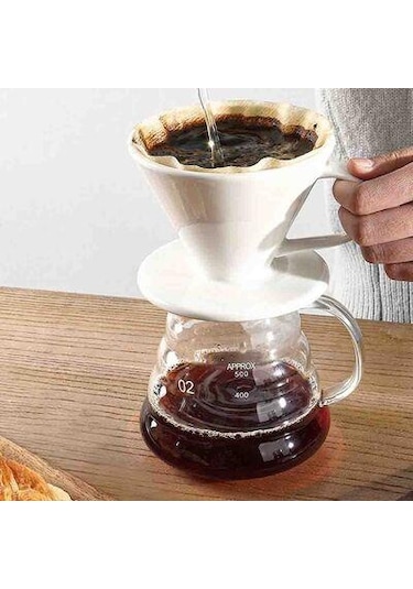 Seramik Dripper Kahve Demleme Beyaz Fsb-2