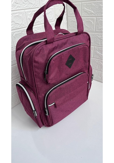 Hafif Kullanışlı Termal Biberon Bölmeli Bebek Arabasına Asma Aparatlı Anne Bebek Bebek Bakım Çantası Bordo