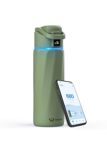 Waterh Boost Akıllı Termos Hidrasyon Takibi Yapan, Yalıtımlı 0.95 L / 32oz Akıllı Şişe Yeşil