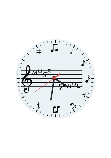 Müzik Öğretmenine Öğretmenler Günü Hediyesi Isimli Duvar Saati Çok Renkli