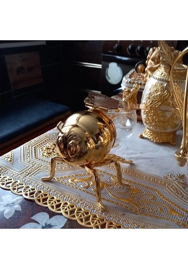 Pazly Altın Kaplı Gümüş Lüks Arı Bal Kavanozu - Şeffaf Cam Kavanoz - Mutfak Dekorasyonu İçin Bal, Baharat Saklama Kavanozu - Bal Kaşığı İle Gümüş