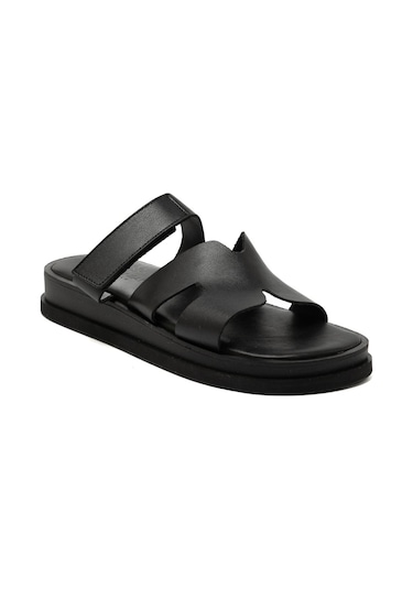 19 Black Terlik Kadın 26224 Myconian 2025 Greek Sandal Siyah
