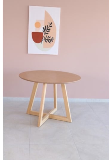 BAMBU -ÇAM  Renk  Yuvarlak Yemek Masası, Modern BAMBU MDF  Yemek