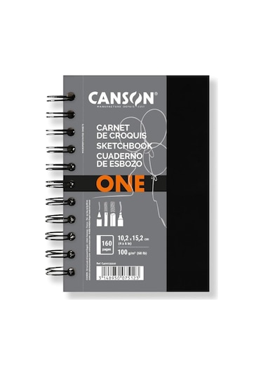 Canson Art Book One 10.2x15.2 Cm 160 Yaprak 100 Gr Sert Kapak Spiralli Eskiz Defteri C400039210 Fla1