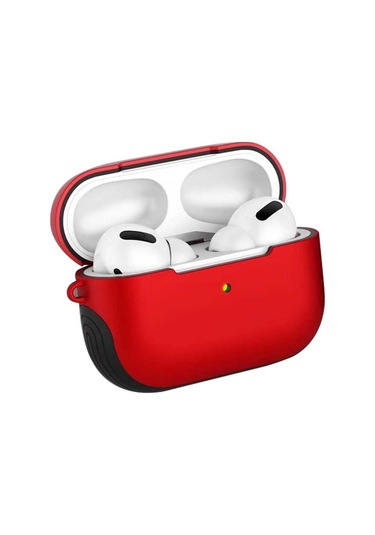 Noktaks - Airpods Pro Uyumlu - Kılıf Darbelere Karşı Dayanıklı Shockproof Silikon Kılıf - Kırmızı - T11171 Kırmızı