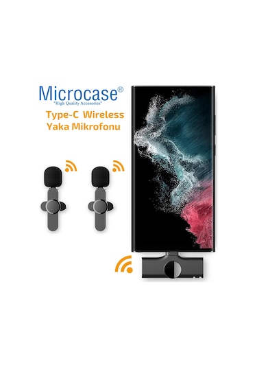 Microcase AL3009 Kablosuz Type-C Yaka Mikrofonu 2'li