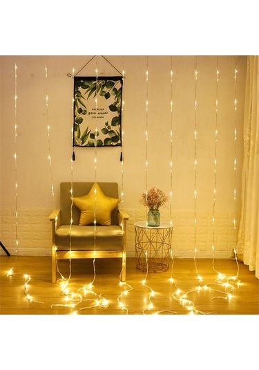 Soulader Led Şelale Işığı Dekoratif Aydınlatma Meteor Yağmuru Efekti Dize Ampul İçin Bahçe Balkon Parti Süs Gri