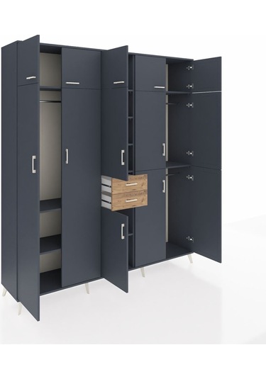 Hyperion Dolap 10 Raflı 2 Çekmeceli 3 Askılı 220x44x243 Antrasit-antrasit/çam Antrasıt/atlas Çam Hyperion Dolap 10 Raflı 2 Çekmeceli 3 Askılı 220x44x243 Antrasit-antrasit/çam Antrasıt/atlas Çam