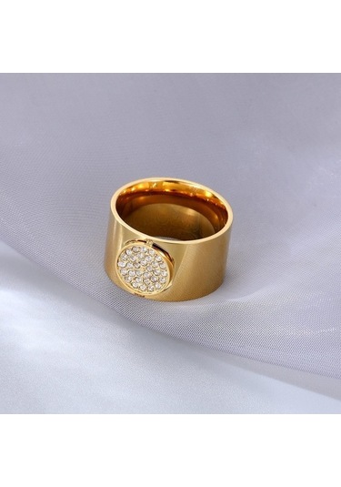 Novahub Geometrik Daire 14 Ayar Altın Yüzük - Erkek & Kadın - Uniseks Tasarım Altın