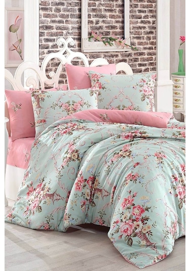 Eponj Home Kolay Ütülenir Nevresim Takımı Çift Kişilik Alanur Mint