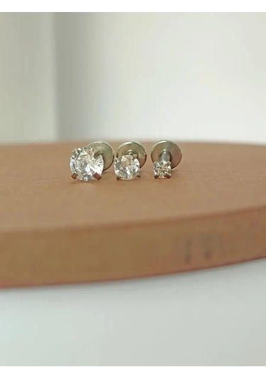 Pıercıng Bar Helix, Tragus, Monroe Kulağı İçin Piercing Labet 30218275 Gri