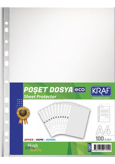 Kraf Poşet Dosya A4 Eco 100lü 1007